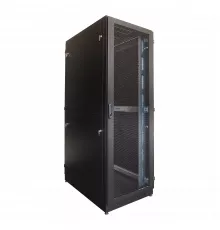 Шкаф серверный напольный 48U (800 × 1200) дверь перфорированная, задние двойные перфорированные